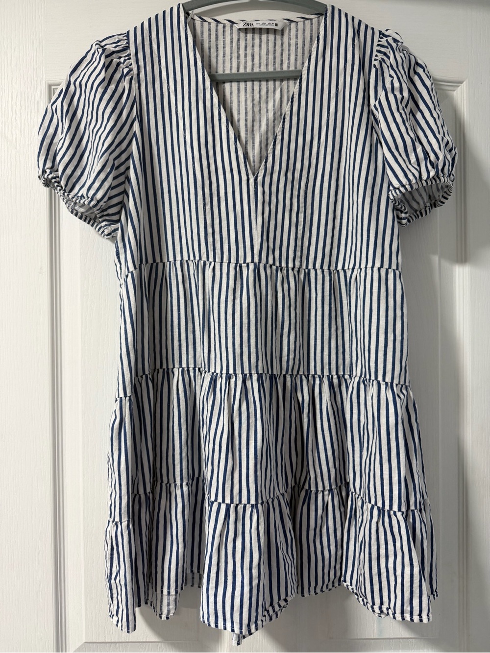 ZARA LINEN BLEND STRIPED DRESS - Picture 3 of 6